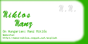 miklos manz business card